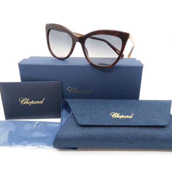 Chopard SCH260S 09XK 54mm. Brown Tortoise/Blue Gradient Women\'s New Sunglasses. main image 6